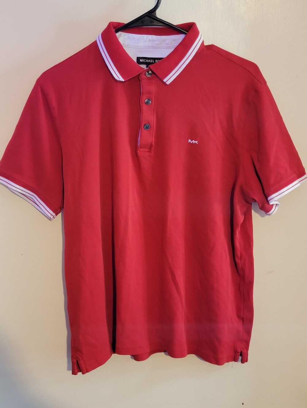Michael Kors Red Polo with White Contrast Trim